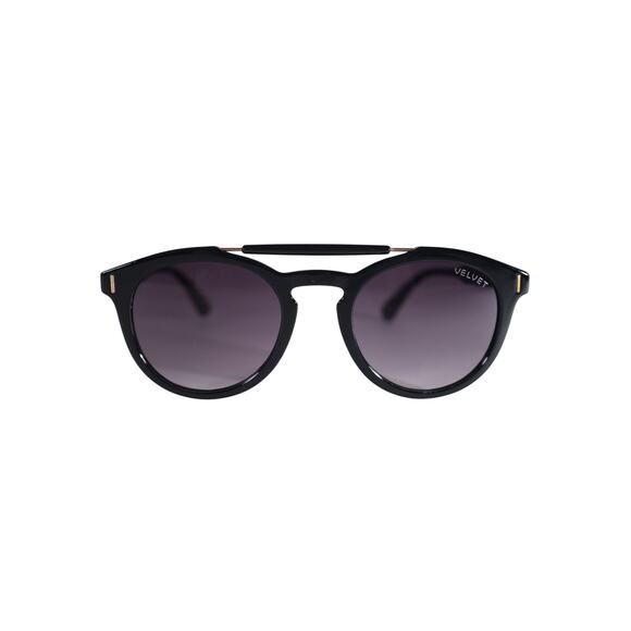 Velvet Eyewear AMELIA Round Aviator Sunglasses - Black / Gray Fade - NWT main image 9